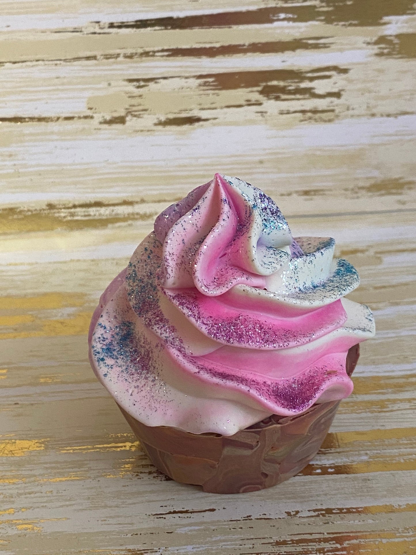 Birthday cake cupcake soap with frosting. All Natural